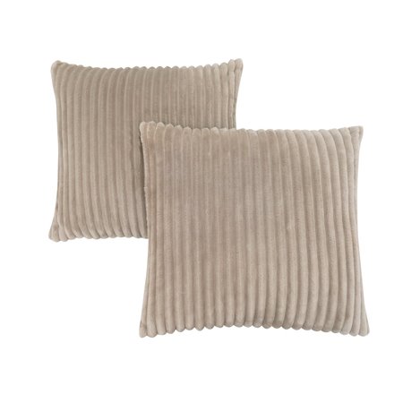 MONARCH SPECIALTIES Pillows, Set Of 2, 18 X 18 Square, Insert Included, Accent, Sofa, Couch, Bedroom, Polyester, Beige I 9355